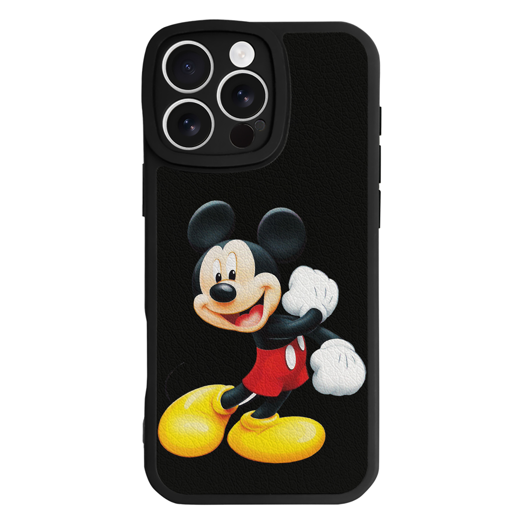 （画像用） ミッキーマウス Mickey Mouse 【iPhone 16シリーズ対応】シリコンスマホケース（レザー調） 材質：シリコン
